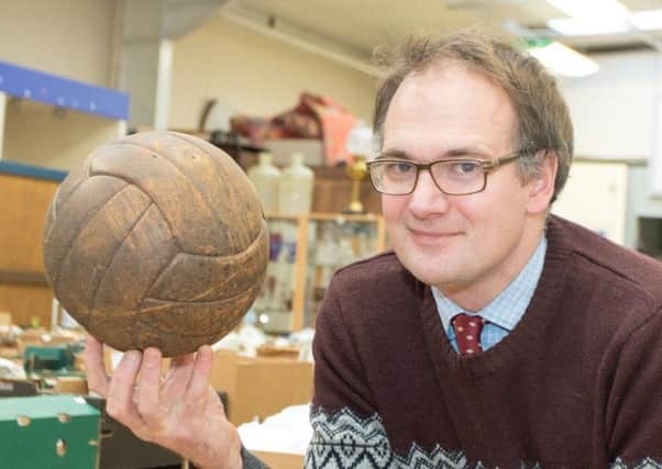 Auctioneer Charles Hanson with the famous ball