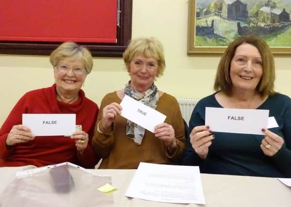 Ansdell and Fairhaven WI play Call My Bluff 
June Pollard, Anne Butterworth, Jeanette Jones