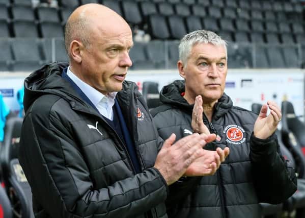 Fleetwood Town's manager Uwe Rosler with assistant head coach Rob Kelly