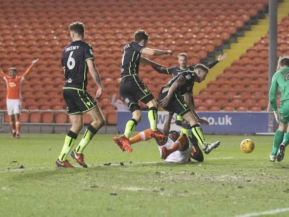 Blackpool's appeals for a late penalty fall on deaf ears