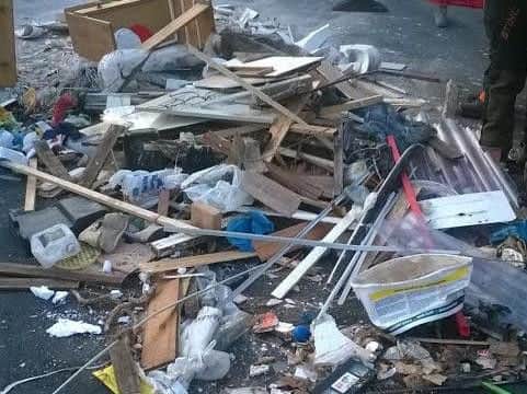 In 2014 tonnes of rubbish was fly-tipped across Blackpool streets blocking two roads
