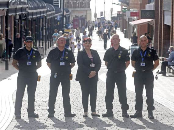 Litter enforcement officers issued 1,600 fines to people for littering in Blackpool. Pictured are Robert Hassall, David Brady coun Gillian Campbell, Dean Earnshaw and Thomas Platt.