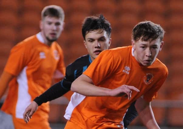 Nathan Shaw in action for Blackpools youngsters against Southampton in midweek