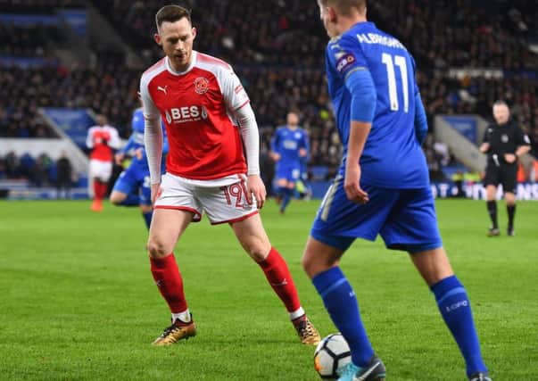 Fleetwood's Gethin Jones looking to tackle Leicester City's Marc Albrighton