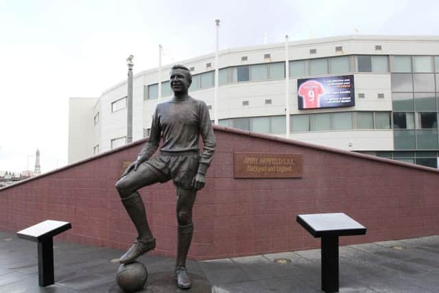 A statue outside Blackpool's Bloomfield Road ground pays tribute to Jimmy Armfield