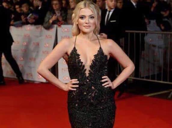 Lucy Fallon on the red carpet at the National Television Awards