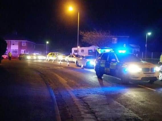 The scene of the accident in Poulton last night (Picture: Lancashire Police Armed Response Unit/@LancsARV)