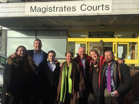 The campaigners at Preston Magistrates' Court