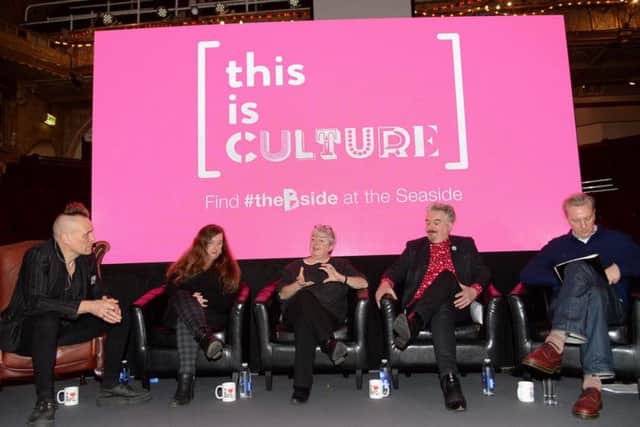 The launch of CultureBlackpool at Blackpool Tower Circus. From left, John Robb, Professor Vanessa Toulmin, Ruth Eastwood and Michael Trainor