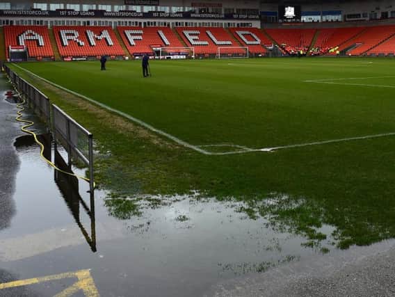 Saturday's game was postponed due to a waterlogged pitch