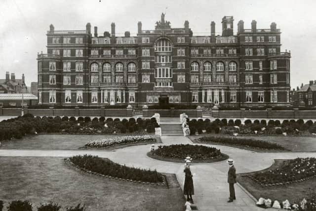Hotel Majestic and gardens, St Annes, on a postcard postmarked 1925