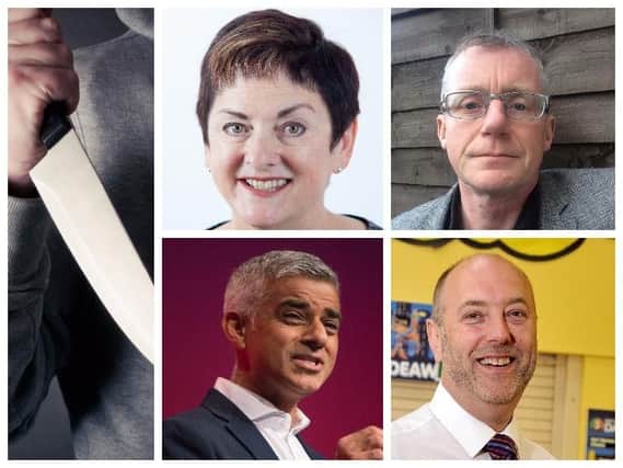 Pictured above from top left, Dr Mary Bousted; Patrick Green and bottom left, Sadiq Khan and Andy Mellor.