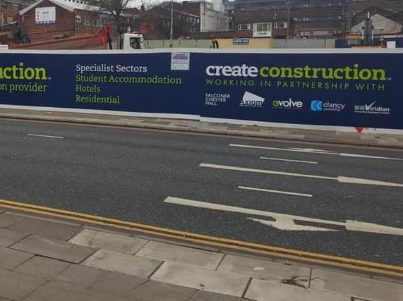 Some of the hoardings at the Liverpool construction site