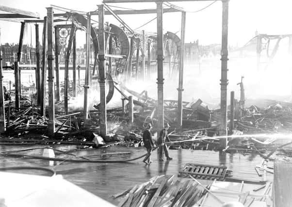 The morning after the fire ripped through South Pier, in February 1958