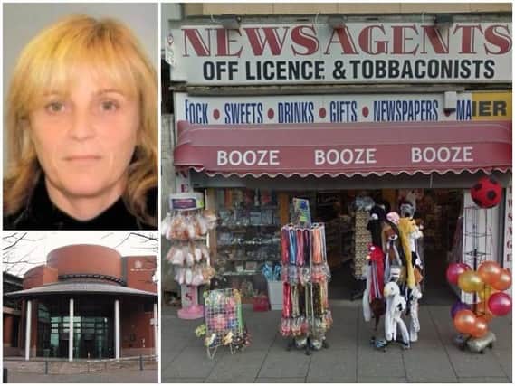 Maureen Carpenter (top left) was jailed for 18 months for VAT fraud after hiding some of her earnings at the Booze Booze Booze store on Central Drive, Blackpool, from the taxman
