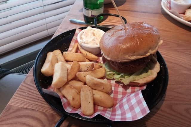 Veggie burger at Jubilee Park, Cleveleys