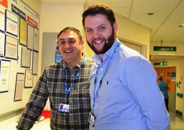 Blackpool Victoria Hospital's new discharge facilitators, Ian Worthington and Dan Standring