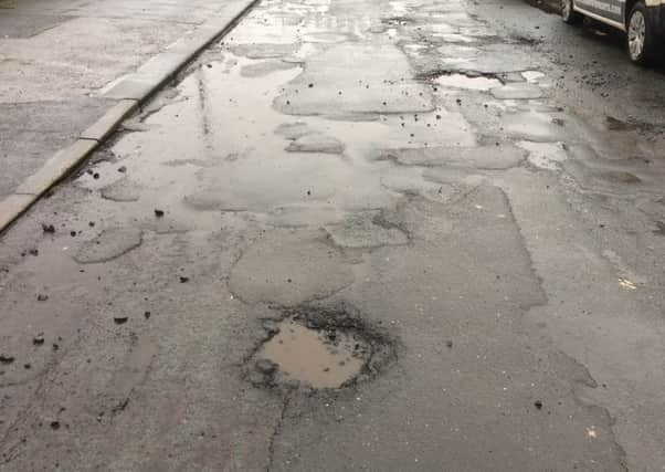 Leven Avenue in Fleetwood is pitted with potholes.