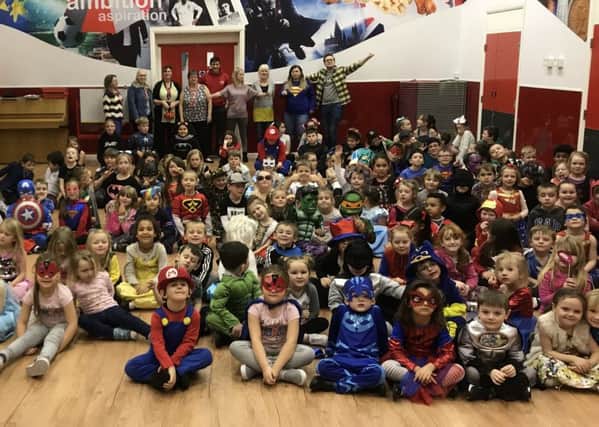 Kincraig Primary School's super heroes for Blackpool Carers Centre competition