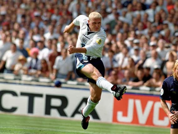 Gazza was the star of Euro '96, when England reached the semi-finals before suffering heartbreak against the Germans.