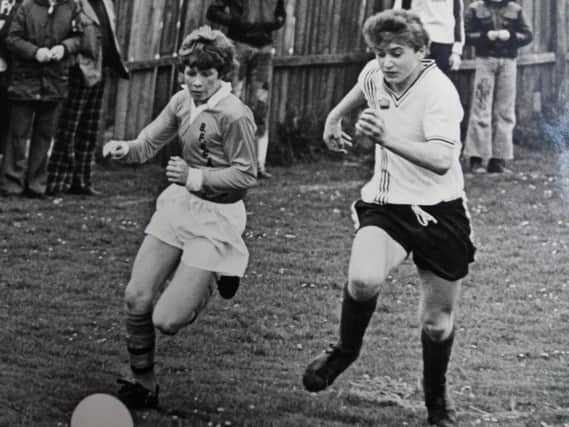 David Lean, left, as a young player. He has spoken out about his abuse by Barry Bennell