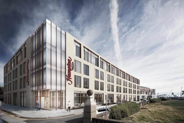 An artists impression of the Hampton by Hilton Hotel which will be built on South Promenade, Blackpool