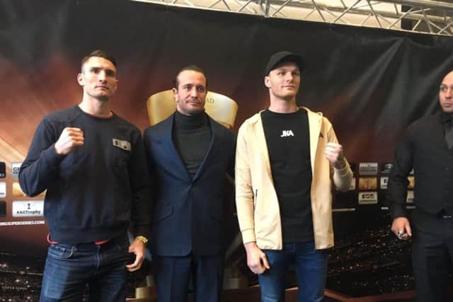 Arnfield, right, challenges for Tommy Langford's belt on Saturday