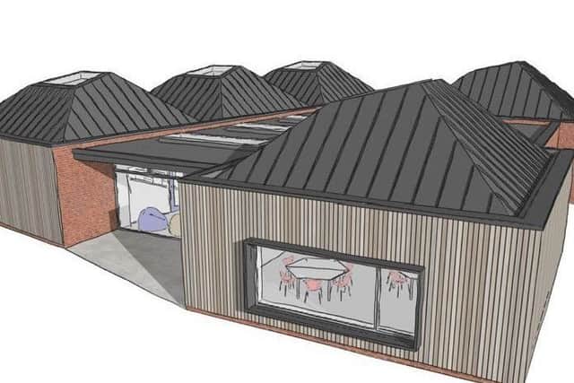 An artist's impression of Park Community Academy's new five classroom block off Whitegate Drive, Blackpool