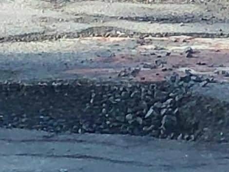Pothole at Beach Drive Poulton
