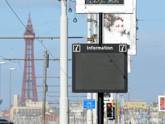 One of the new signs, installed on the Promenade