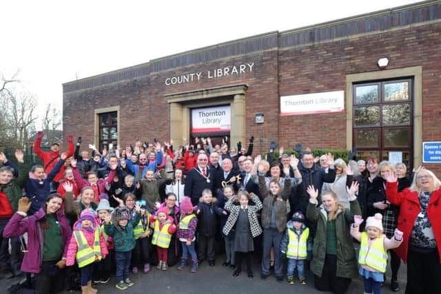 People of Thornton gathered for the reopening of their library