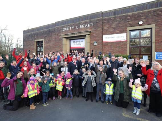 People of Thornton gathered for the reopening of their library