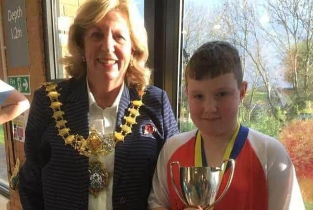 Ashley Naughton with Leamington Mayor Coun Caroline Evetts