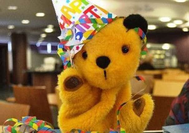 Sooty was already celebrating his and the NHSs upcoming 70th birthdays on the visit to Blackpol Victoria Hospital
