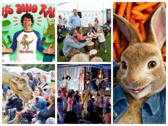 Attractions at Party on the Prom include, a life-size T-rex, drum workshops, Andy Day, Johnny and the Raindrops and Peter Rabbit.