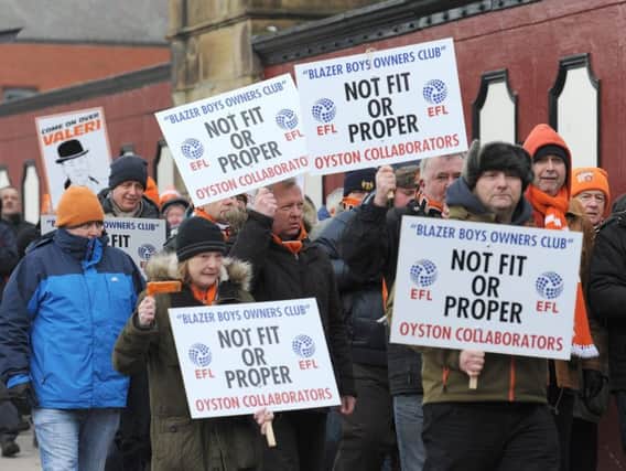 Blackpool supporters protested outside the EFL's headquarters last week