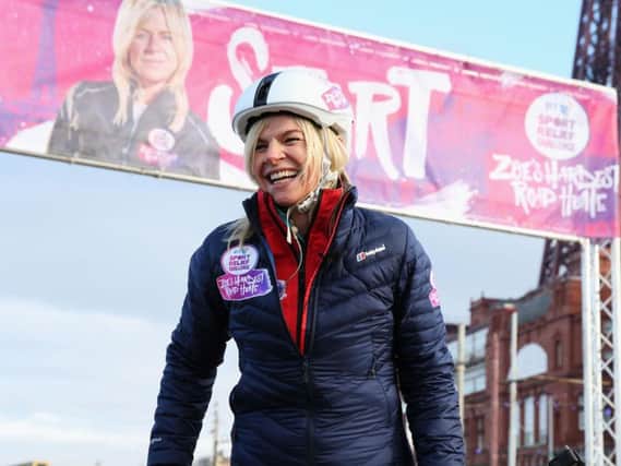 Zoe Ball at the Blackpool Tower start line