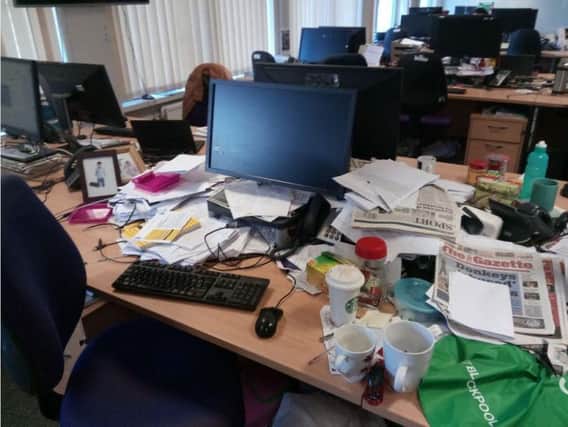 Aasma Day's messy desk (in one of its tidier moments)
