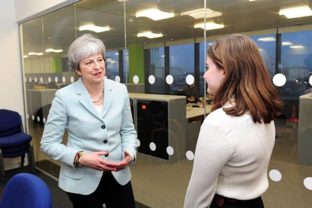 Johnston Press apprentice Natasha Meek meets the Prime Minister Theresa May