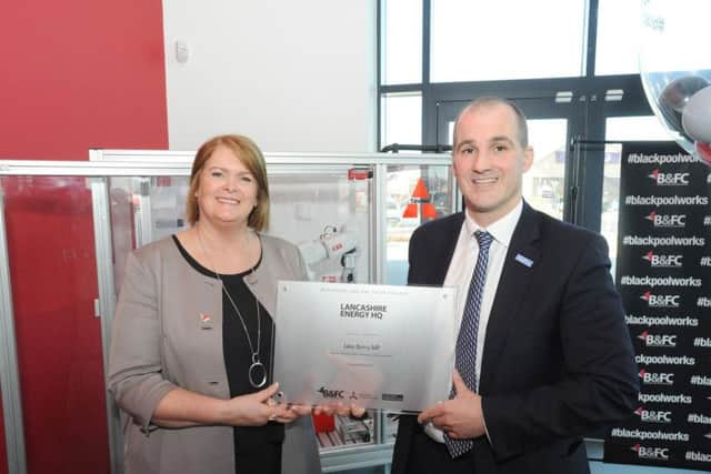Blackpool and the Fylde College's principal Bev Robinson with Northern Powerhouse Minister Jake Berry who visited Blackpool to officially open the building