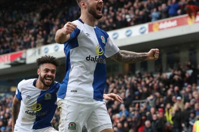 Adam Armstrong celebrates scoring for the home side