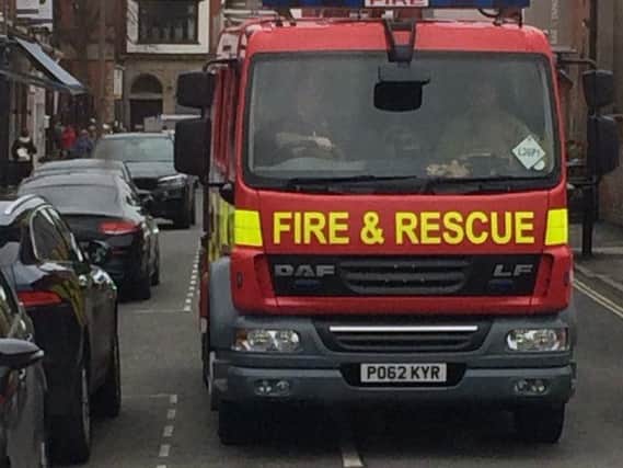 Firefighters were called to rescue a person trapped in a lift in Lytham today.