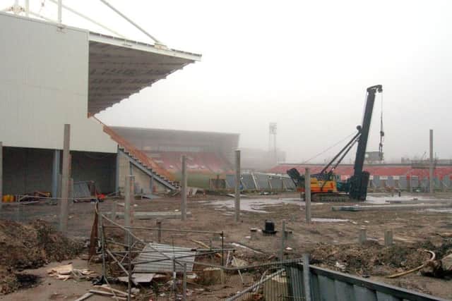 Building progress - South Stand at Blackpool Football Club.
Bloomfield Road stadium / ground / view