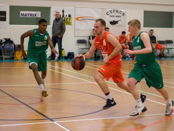 Chris Hodkin on the attack for Blackpool