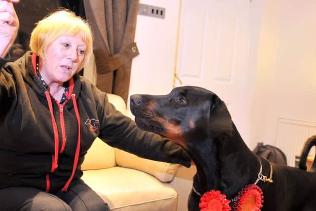 Janette Gregson from Cleveleys with Crufts winner Louis