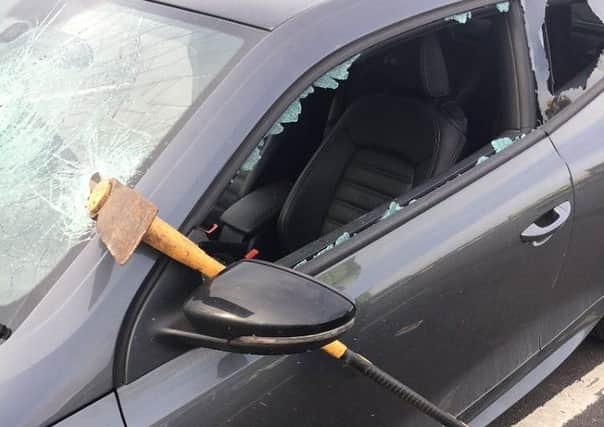 The VW Sirocco was attacked with an axe during an incident in Fleetwood.