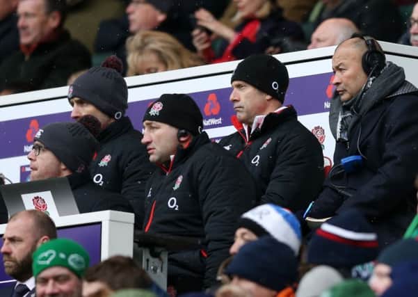 England head coach Eddie Jones (right) during the Six Nations defeat by Ireland at Twickenham