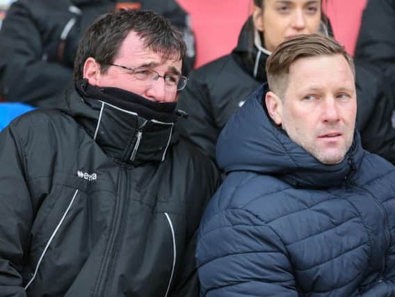 Gary Bowyer (left) and Blackpool coach Andy Todd
Picture: CameraSport