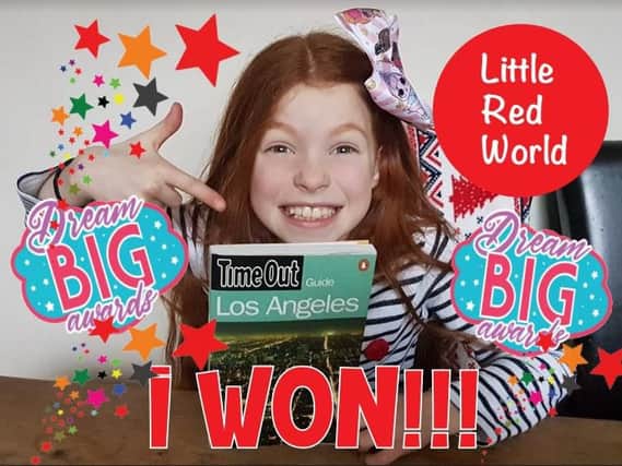 Willa Johnson who has won her dream trip to Los Angeles in a Claire's Accessories Dream Big YouTube competition