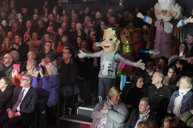Guests at the 2018 Visit Blackpool and Blackpool Pleasure Beach are entertained by the attraction's mascots